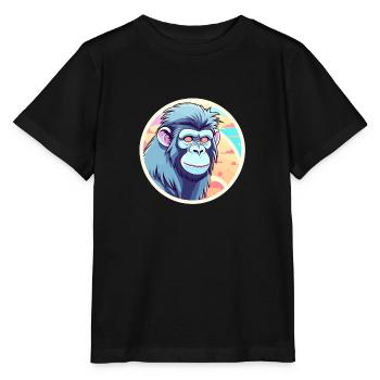 Illustration de singe - T-shirt bio MINI CREATOR Stanley/Stella Enfant - noir - Devant - Mikhail (115cm)