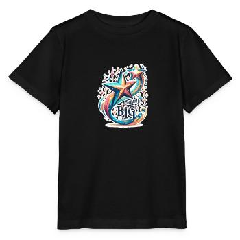 Rêvez grand - Illustration d’étoile filante - T-shirt bio MINI CREATOR Stanley/Stella Enfant - noir - Devant - Mikhail (115cm)