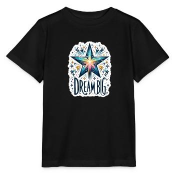 Dream Big - Shooting Star Illustration - Stanley/Stella MINI CREATOR Kids’ T-Shirt - black - Front - Mikhail (115cm)