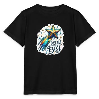 Rêvez grand - Illustration d’étoile filante - T-shirt bio MINI CREATOR Stanley/Stella Enfant - noir - Devant - Mikhail (115cm)