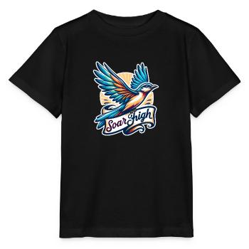 Soar High - Bird Illustration - Stanley/Stella MINI CREATOR Kids’ T-Shirt - black - Front - Mikhail (115cm)