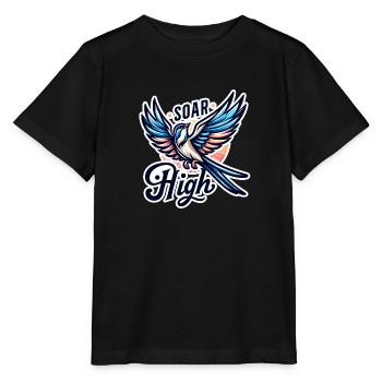 Soar High - bird illustration - Stanley/Stella MINI CREATOR Kids’ T-Shirt - black - Front - Mikhail (115cm)