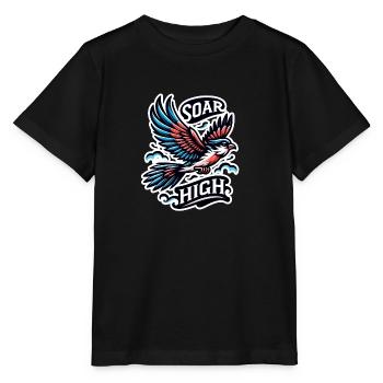 Soar High - bird illustration - Stanley/Stella MINI CREATOR Kids’ T-Shirt - black - Front - Mikhail (115cm)
