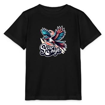 Soar High - bird illustration - Stanley/Stella MINI CREATOR Kids’ T-Shirt - black - Front - Mikhail (115cm)
