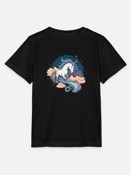 Regenbogen-Einhorn - Stanley/Stella Kinder T-Shirt MINI CREATOR  - Schwarz