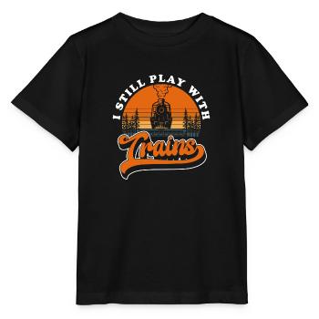 Eisenbahn Abfahrt Modelleisenbahn - Stanley/Stella Kinder T-Shirt MINI CREATOR  - Schwarz - Vorne - Mikhail (115cm)