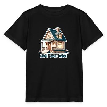 Home Sweet Home - Illustration de maison - T-shirt bio MINI CREATOR Stanley/Stella Enfant - noir - Devant - Mikhail (115cm)