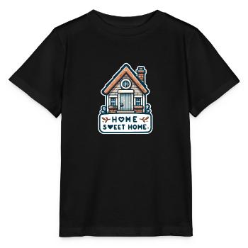 Home Sweet Home - Illustration de maison - T-shirt bio MINI CREATOR Stanley/Stella Enfant - noir - Devant - Mikhail (115cm)