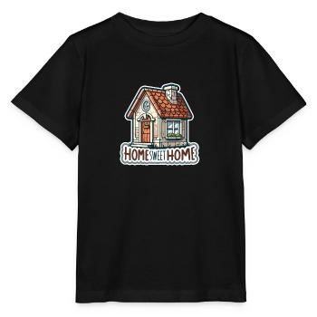 Home Sweet Home - Illustration de maison - T-shirt bio MINI CREATOR Stanley/Stella Enfant - noir - Devant - Mikhail (115cm)