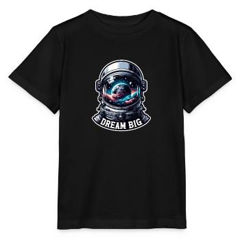 Dream Big - Astronaut Illustration - Stanley/Stella MINI CREATOR Kids’ T-Shirt - black - Front - Mikhail (115cm)