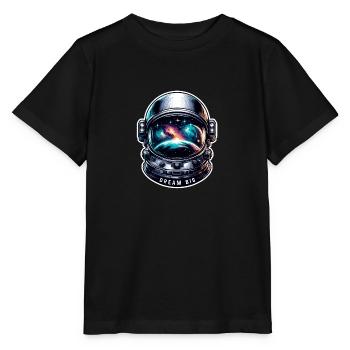 Dream Big - Astronaut Illustration - Stanley/Stella MINI CREATOR Kids’ T-Shirt - black - Front - Mikhail (115cm)