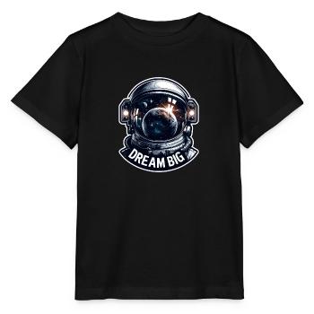 Dream Big - Astronaut Illustration - Stanley/Stella MINI CREATOR Kids’ T-Shirt - black - Front - Mikhail (115cm)