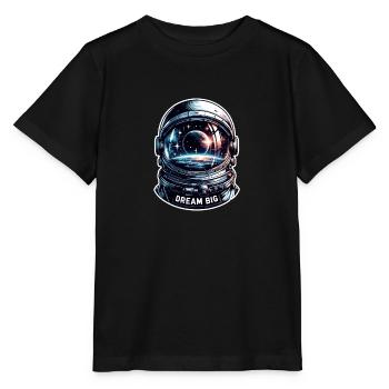 Dream Big - Astronaut Illustration - Stanley/Stella MINI CREATOR Kids’ T-Shirt - black - Front - Mikhail (115cm)