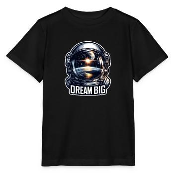 Dream Big - Astronaut Illustration - Stanley/Stella MINI CREATOR Kids’ T-Shirt - black - Front - Mikhail (115cm)