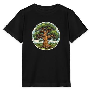 Le chêne en été - T-shirt bio MINI CREATOR Stanley/Stella Enfant - noir - Devant - Mikhail (115cm)