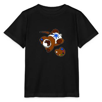 Bear Playing With Paint And Brush Artist Kid - Stanley/Stella MINI CREATOR Kids’ T-Shirt - black - Front - Mikhail (115cm)
