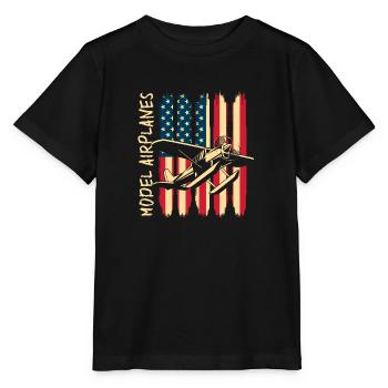 Maquettiste Modélisme Vol Hobby Pilote Aviateur - T-shirt bio MINI CREATOR Stanley/Stella Enfant - noir - Devant - Mikhail (115cm)