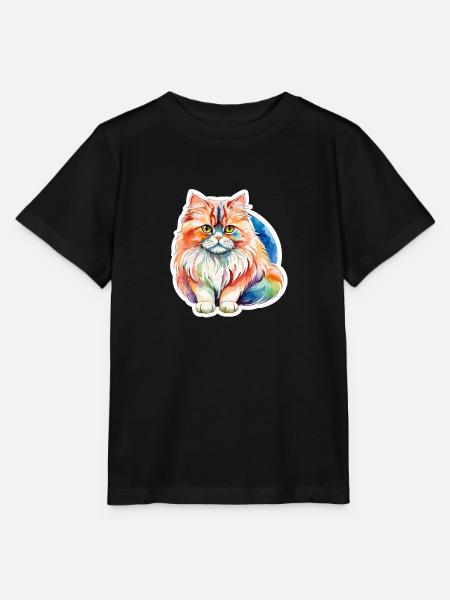 Perserkatze Wasserfarben - Stanley/Stella Kinder T-Shirt MINI CREATOR - Schwarz