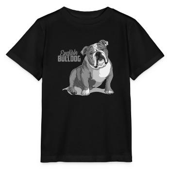 Chien bouledogue animaux chiot chien mignon Art de l’aquarelle - T-shirt bio MINI CREATOR Stanley/Stella Enfant - noir - Devant - Mikhail (115cm)