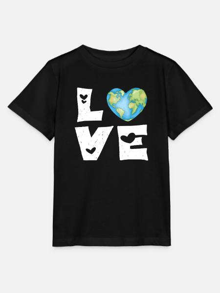 Liebe Erde Herz - Stanley/Stella Kinder T-Shirt MINI CREATOR - Schwarz