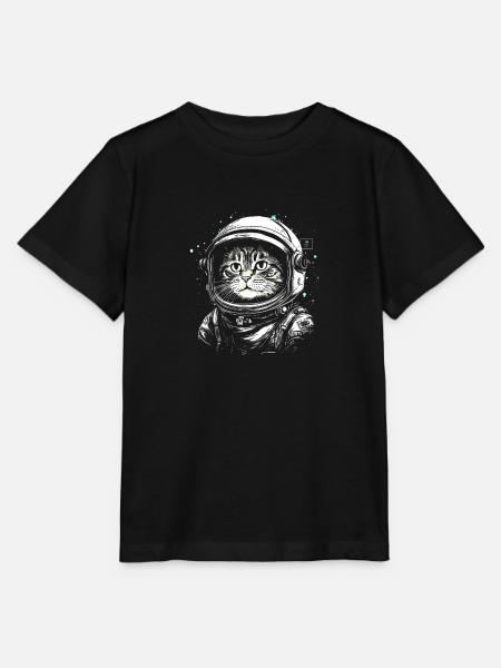 Süße Astronauten Katze - Stanley/Stella Kinder T-Shirt MINI CREATOR - Schwarz