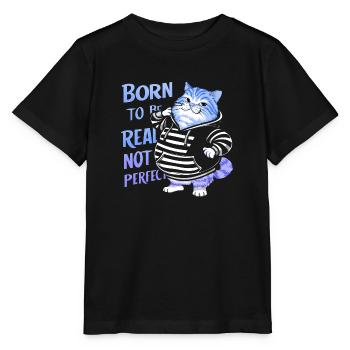 Chat, Beau, Chat Élégant, Art Coloré, Art, Mignon - T-shirt bio MINI CREATOR Stanley/Stella Enfant - noir - Devant - Mikhail (115cm)
