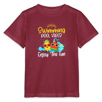 Vacances à la piscine Baignade - T-shirt bio MINI CREATOR Stanley/Stella Enfant - bordeaux - Devant - Kain (125cm)