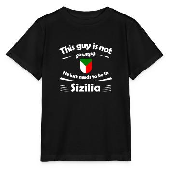 La nostalgie de la Sicile - T-shirt bio MINI CREATOR Stanley/Stella Enfant - noir - Devant - Mikhail (115cm)