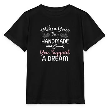 Défilé de mode Shopping Style - T-shirt bio MINI CREATOR Stanley/Stella Enfant - noir - Devant - Mikhail (115cm)
