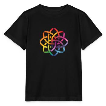 Keltische Regenbogen Blume Keltischer Knoten Bunt - Stanley/Stella Kinder T-Shirt MINI CREATOR  - Schwarz - Vorne - Mikhail (115cm)