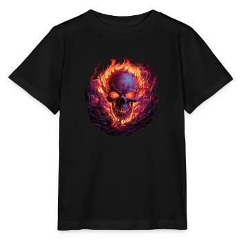 Flammenschädel der Ewigkeit - Stanley/Stella Kinder T-Shirt MINI CREATOR  - Schwarz - Vorne - Mikhail (115cm)