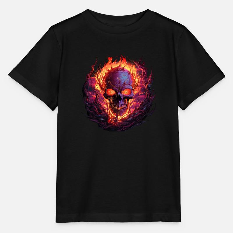 Flammenschädel der Ewigkeit - Stanley/Stella Kinder T-Shirt MINI CREATOR  - Schwarz