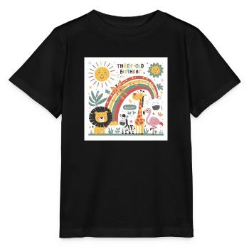 Kindergeburstag mit Tieren - Stanley/Stella Kinder T-Shirt MINI CREATOR  - Schwarz - Vorne - Mikhail (115cm)