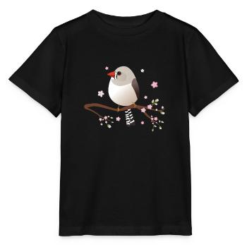 Cute bulbous zebra finch - Stanley/Stella MINI CREATOR Kids’ T-Shirt - black - Front - Mikhail (115cm)
