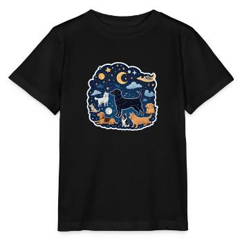 Chiens sous les étoiles - T-shirt bio MINI CREATOR Stanley/Stella Enfant - noir - Devant - Mikhail (115cm)
