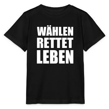 Voter sauve des vies - T-shirt bio MINI CREATOR Stanley/Stella Enfant - noir - Devant - Mikhail (115cm)