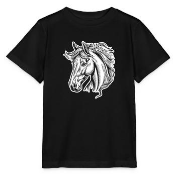 Horse Horse Racing Horse Head - Stanley/Stella MINI CREATOR Kids’ T-Shirt - black - Front - Mikhail (115cm)
