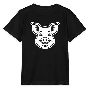 Pig Piggy - Stanley/Stella MINI CREATOR Kids’ T-Shirt - black - Front - Mikhail (115cm)