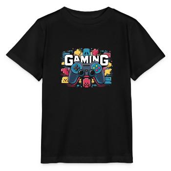 Jeux - Manettes - T-shirt bio MINI CREATOR Stanley/Stella Enfant - noir - Devant - Mikhail (115cm)