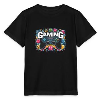 Jeux - Manettes - T-shirt bio MINI CREATOR Stanley/Stella Enfant - noir - Devant - Mikhail (115cm)