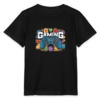 Jeux - Manettes - T-shirt bio MINI CREATOR Stanley/Stella Enfant - noir - Devant - Mikhail (115cm)