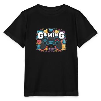 Jeux - Manettes - T-shirt bio MINI CREATOR Stanley/Stella Enfant - noir - Devant - Mikhail (115cm)