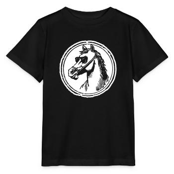 Cheval Chevaux Tête de cheval - T-shirt bio MINI CREATOR Stanley/Stella Enfant - noir - Devant - Mikhail (115cm)