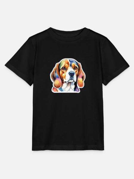 Beagle Wasserfarben - Stanley/Stella Kinder T-Shirt MINI CREATOR  - Schwarz