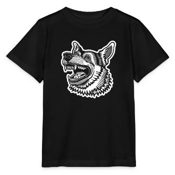 Schäferhund Hund Hundekopf - Stanley/Stella Kinder T-Shirt MINI CREATOR  - Schwarz - Vorne - Mikhail (115cm)