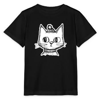 Cat Cats Cat Face - Stanley/Stella MINI CREATOR Kids’ T-Shirt - black - Front - Mikhail (115cm)