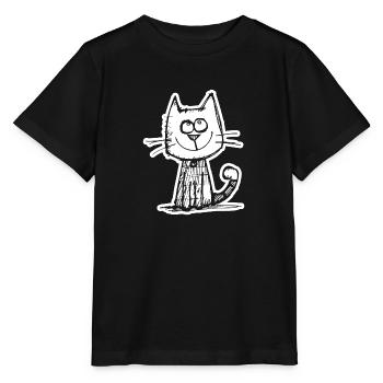 Cat Cats Cat Face - Stanley/Stella MINI CREATOR Kids’ T-Shirt - black - Front - Mikhail (115cm)