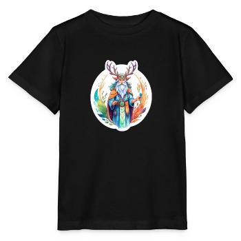 Aquarelles de druide - T-shirt bio MINI CREATOR Stanley/Stella Enfant - noir - Devant - Mikhail (115cm)