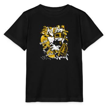 Street Art Train Hip Hop Cool - Stanley/Stella MINI CREATOR Kids’ T-Shirt - black - Front - Mikhail (115cm)