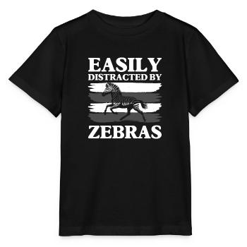 Zebrastreifen Wildnis Pferd Tierschützer - Stanley/Stella Kinder T-Shirt MINI CREATOR  - Schwarz - Vorne - Mikhail (115cm)